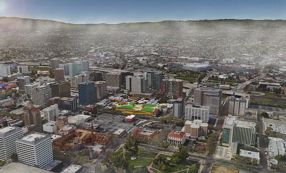 A city with many buildings.